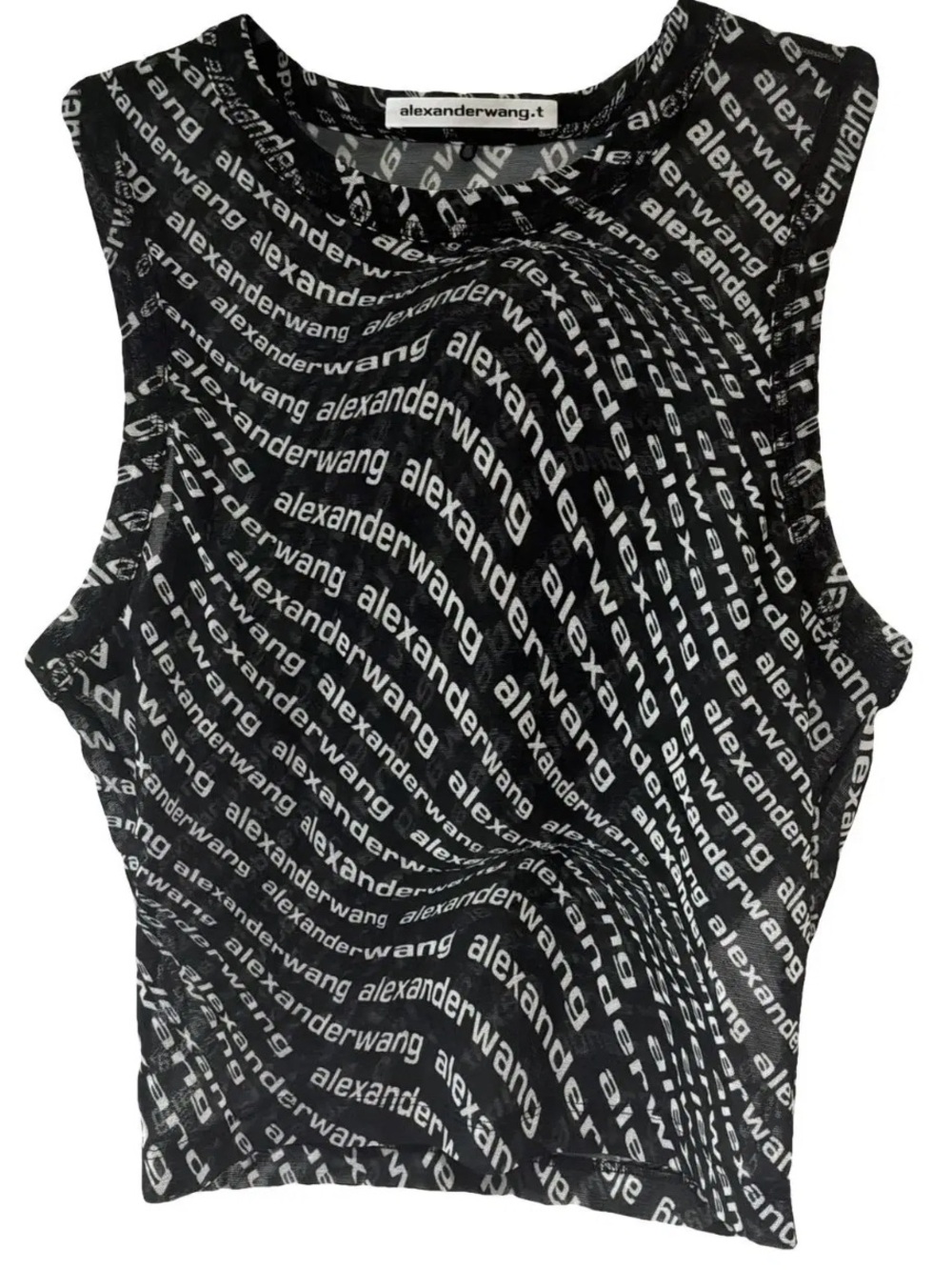 Alexander Wang Black & White Logo-Print Sleeveless Tank